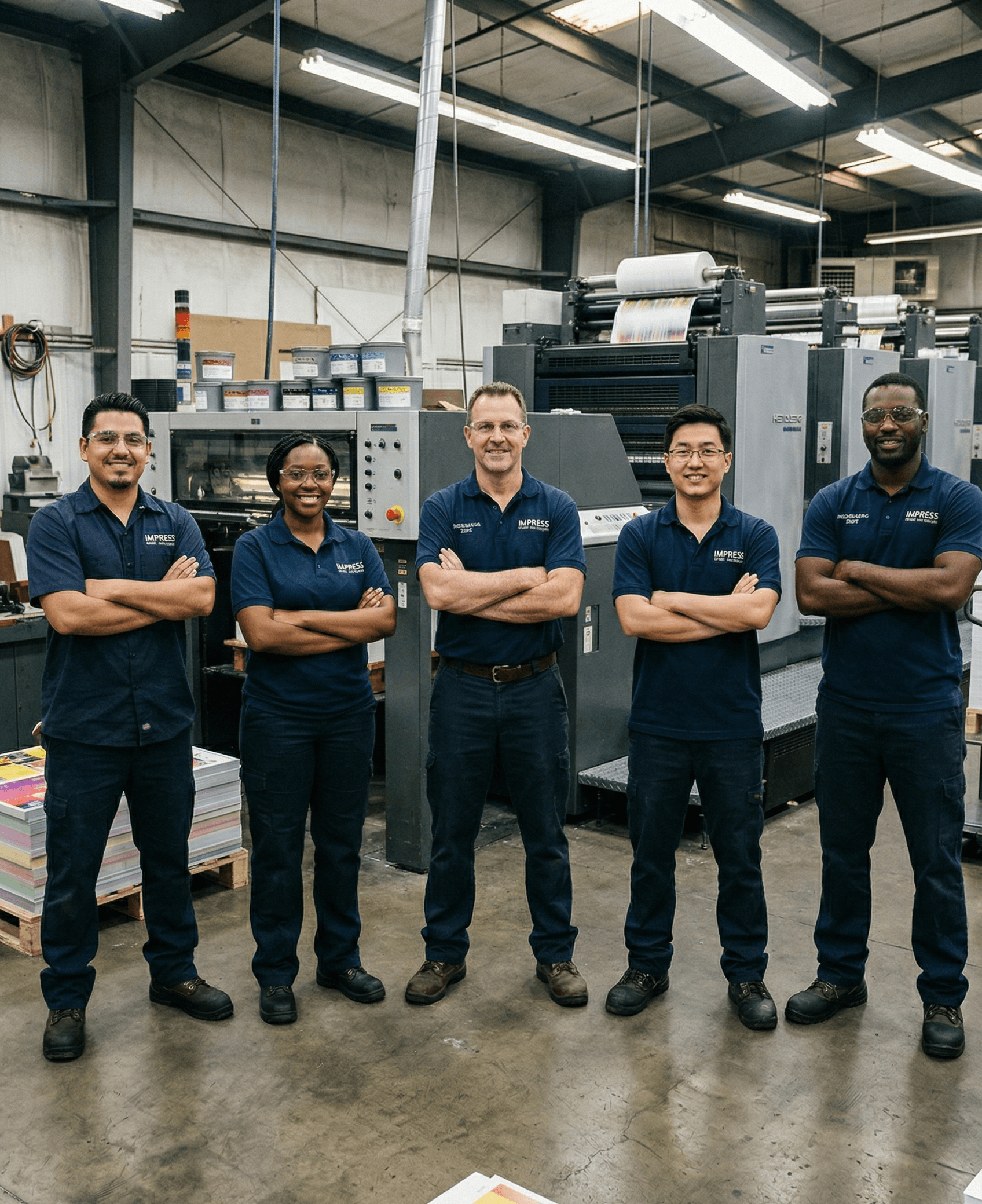 Team of print shop technicians